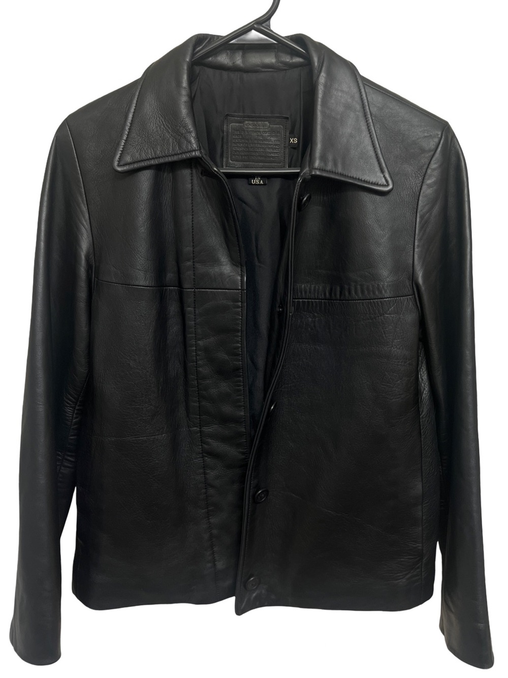 Coach Vintage Made in USA Classic Black Leather Jacket